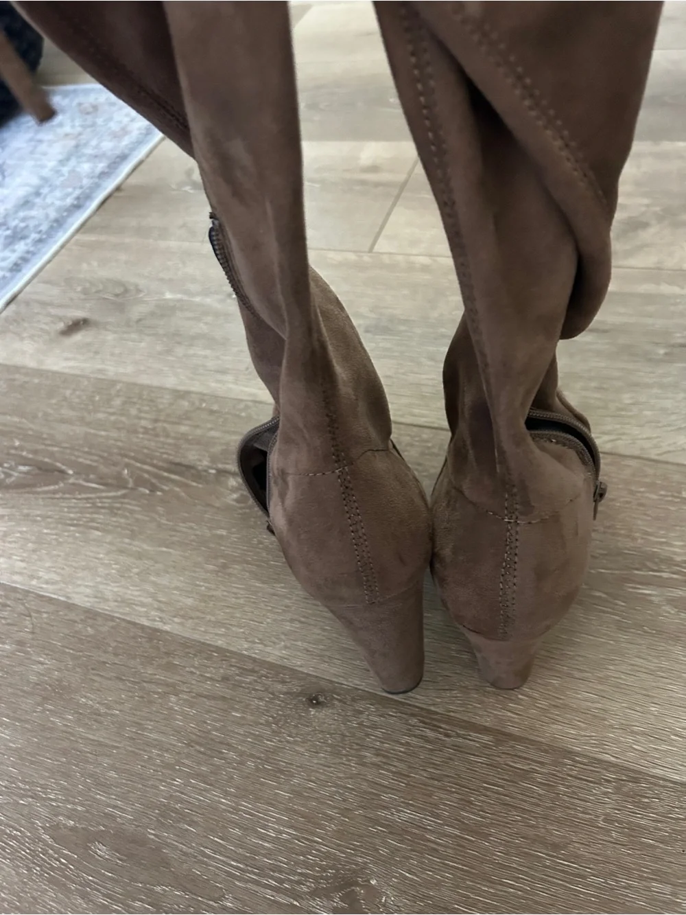 a new day Over-the-Knee Brown Suede High Heel Boots